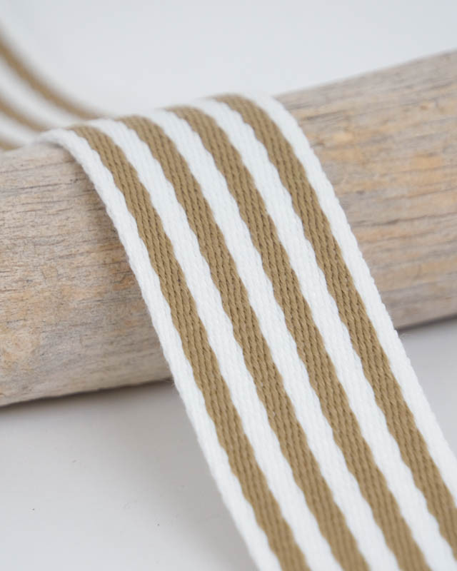 Sangle Multi Rayures 40MM Marron - Maison Klem